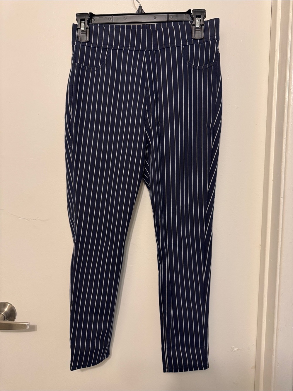 Time and Tru Navy Pinstripe Stretch Chinos